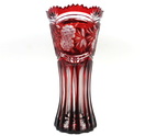 ruby red, crystal vase